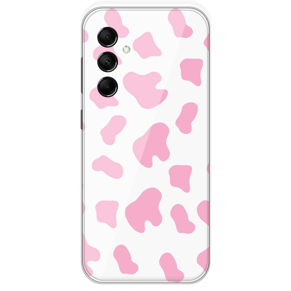 Pink Cow Print - Clear Printed Silicone Case For Samsung Galaxy M14
