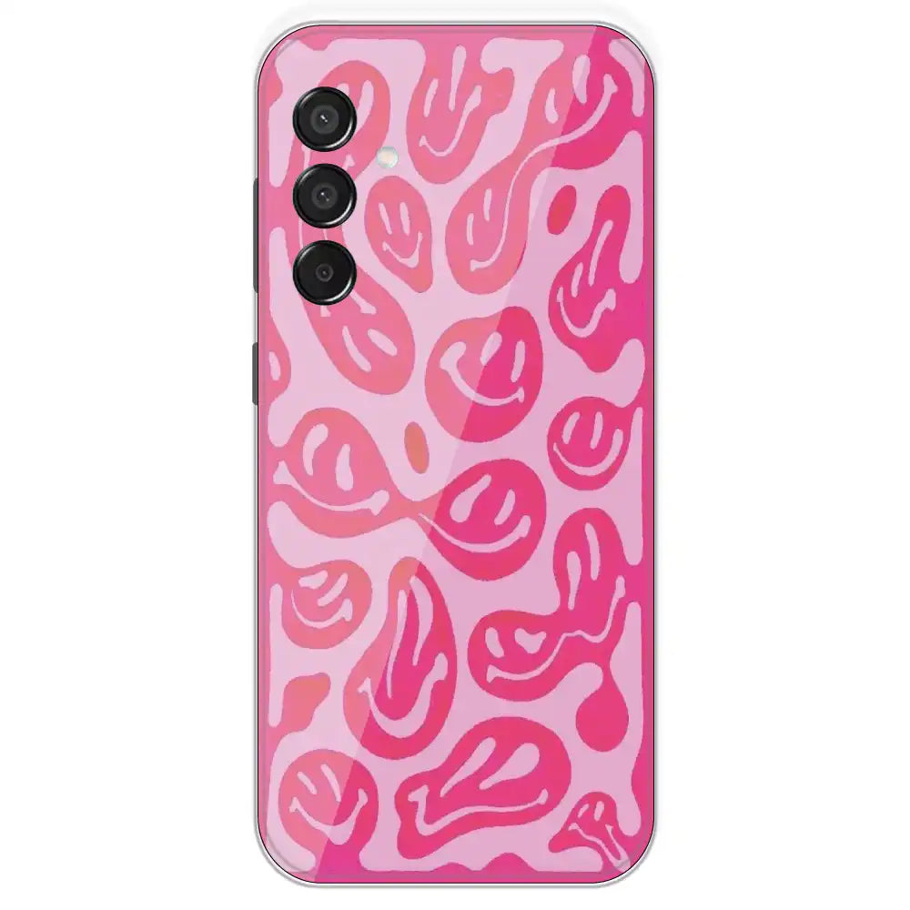 Pink Smilies - Printed Silicone Case For Samsung Galaxy M15