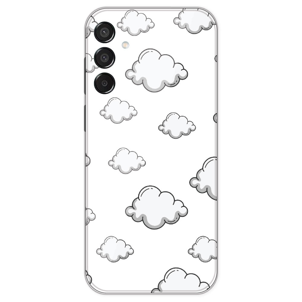 Clouds - Clear Printed Silicone Case For Samsung Galaxy M15