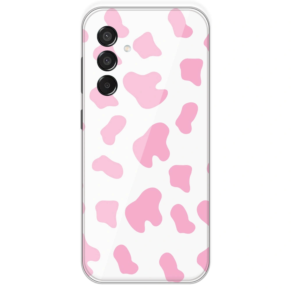 Pink Cow Print - Clear Printed Silicone Case For Samsung Galaxy M15