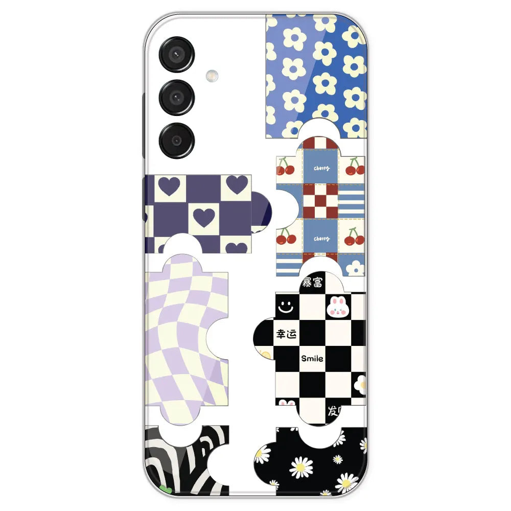 Aesthetic Puzzle - Clear Printed Silicone Case For Samsung Galaxy M15