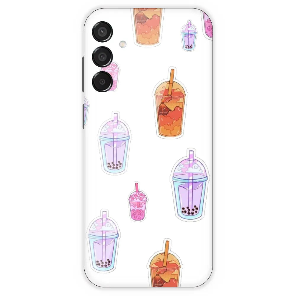 Bubble Tea - Clear Printed Silicone Case For Samsung Galaxy M15