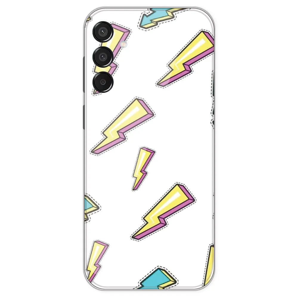 Lighting Bolts - Clear Printed Silicone Case For Samsung Galaxy M15