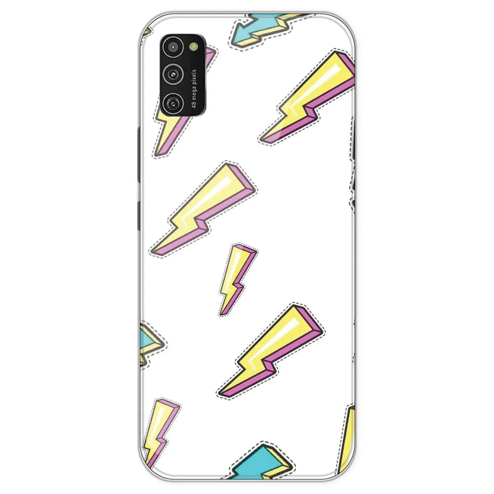 Lighting Bolts - Clear Printed Silicone Case For Samsung Galaxy M21