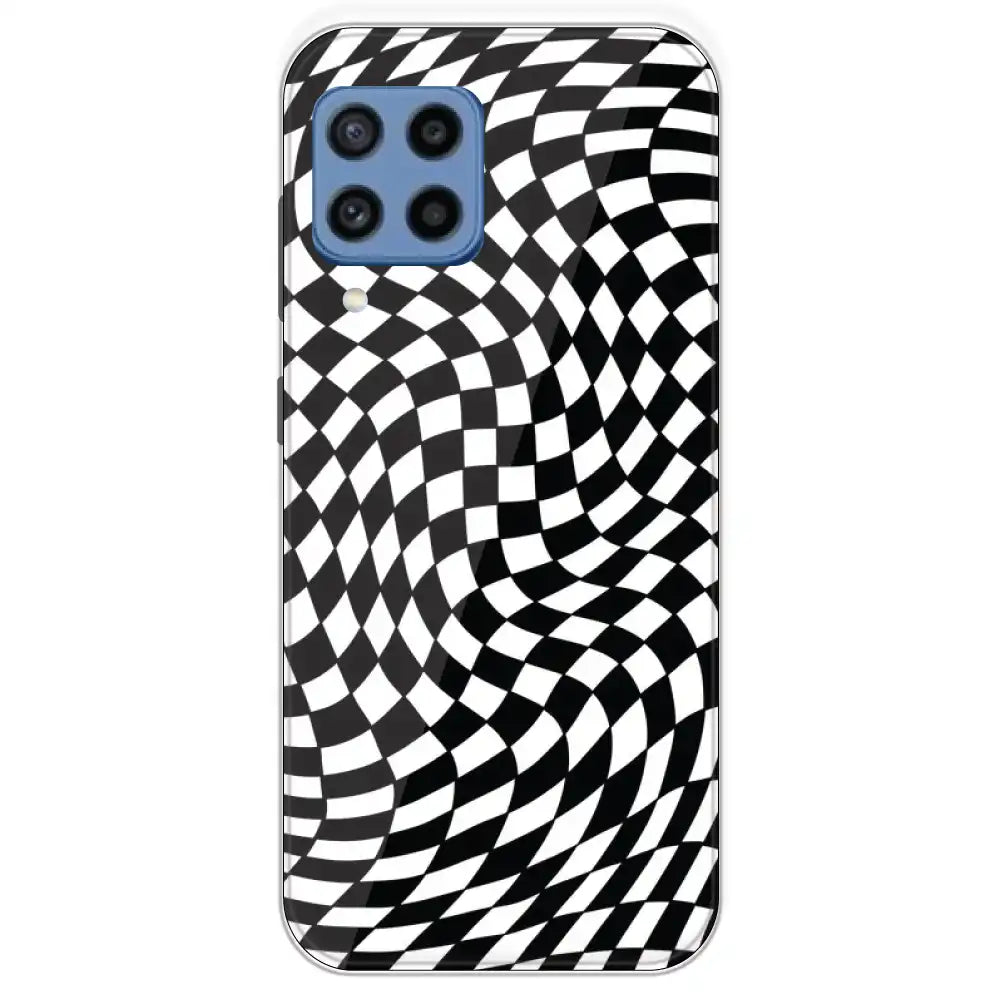 Checks - Printed Silicone Case For Samsung Galaxy M22