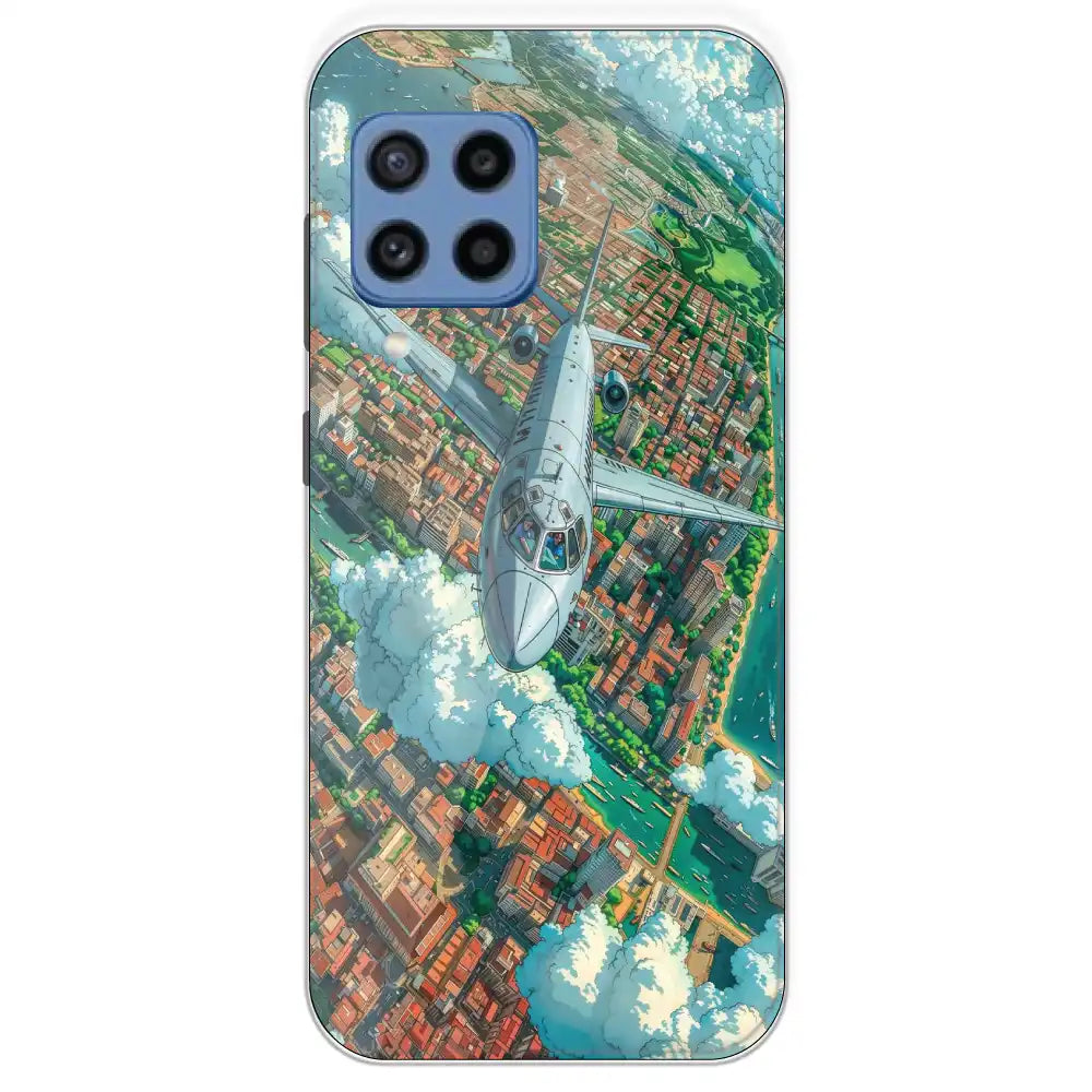 Flying Over City - Printed Silicone Case For Samsung Galaxy M22