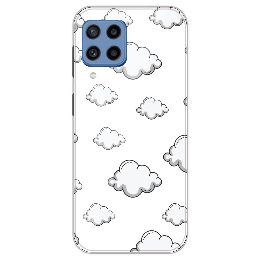 Clouds - Clear Printed Silicone Case For Samsung Galaxy M22