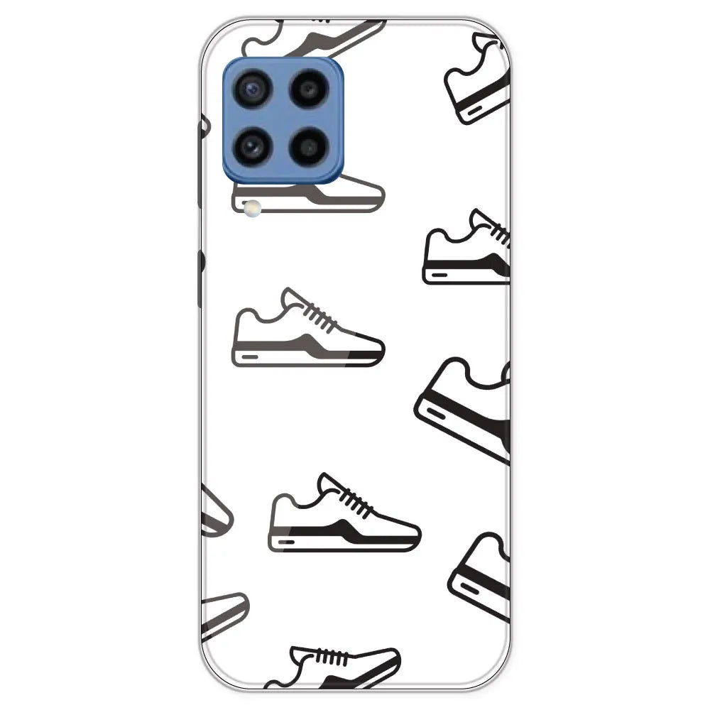Black Sneakers - Clear Printed Silicone Case For Samsung Galaxy M22