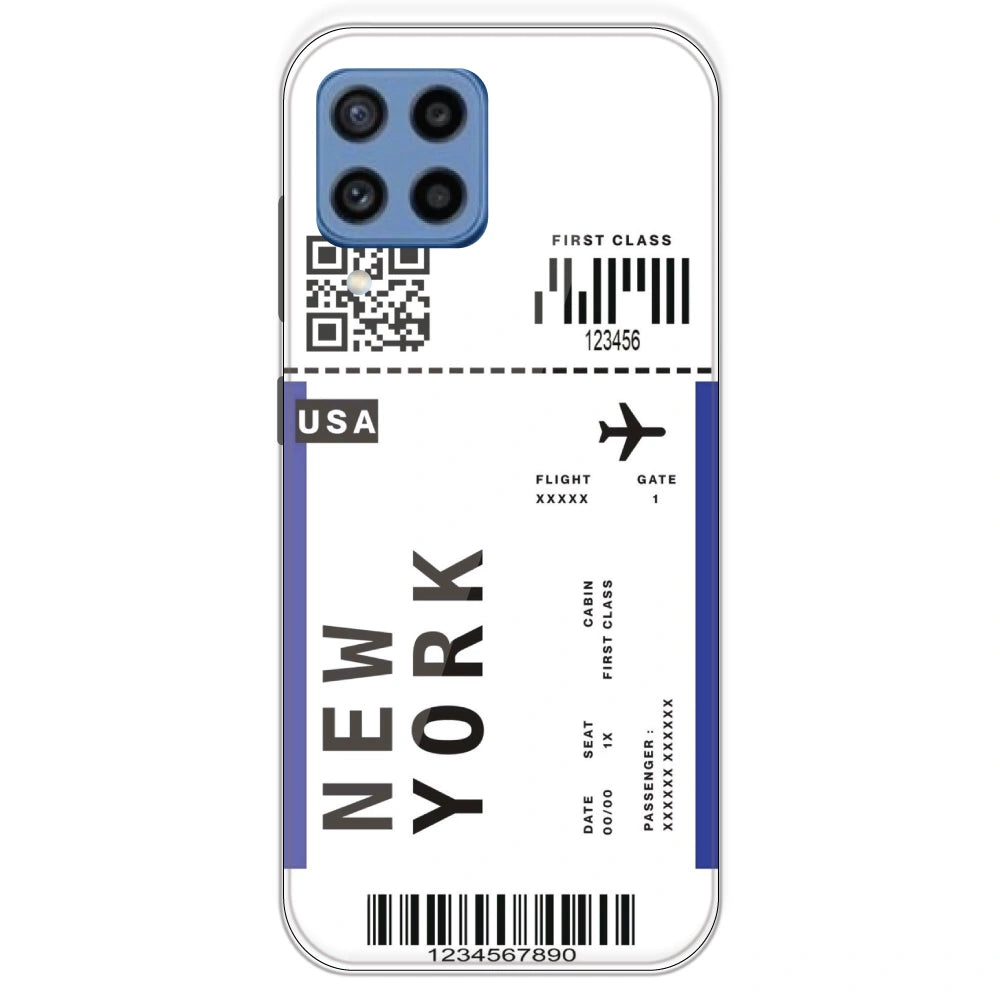 New York Ticket - Clear Printed Silicone Case For Samsung Galaxy M22