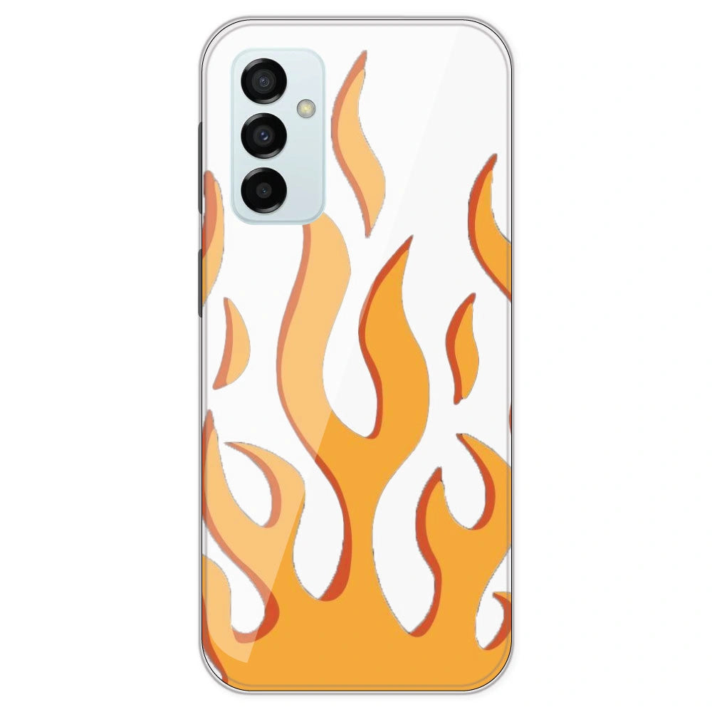 Orange Flames - Clear Printed Silicone Case For Samsung Galaxy M23