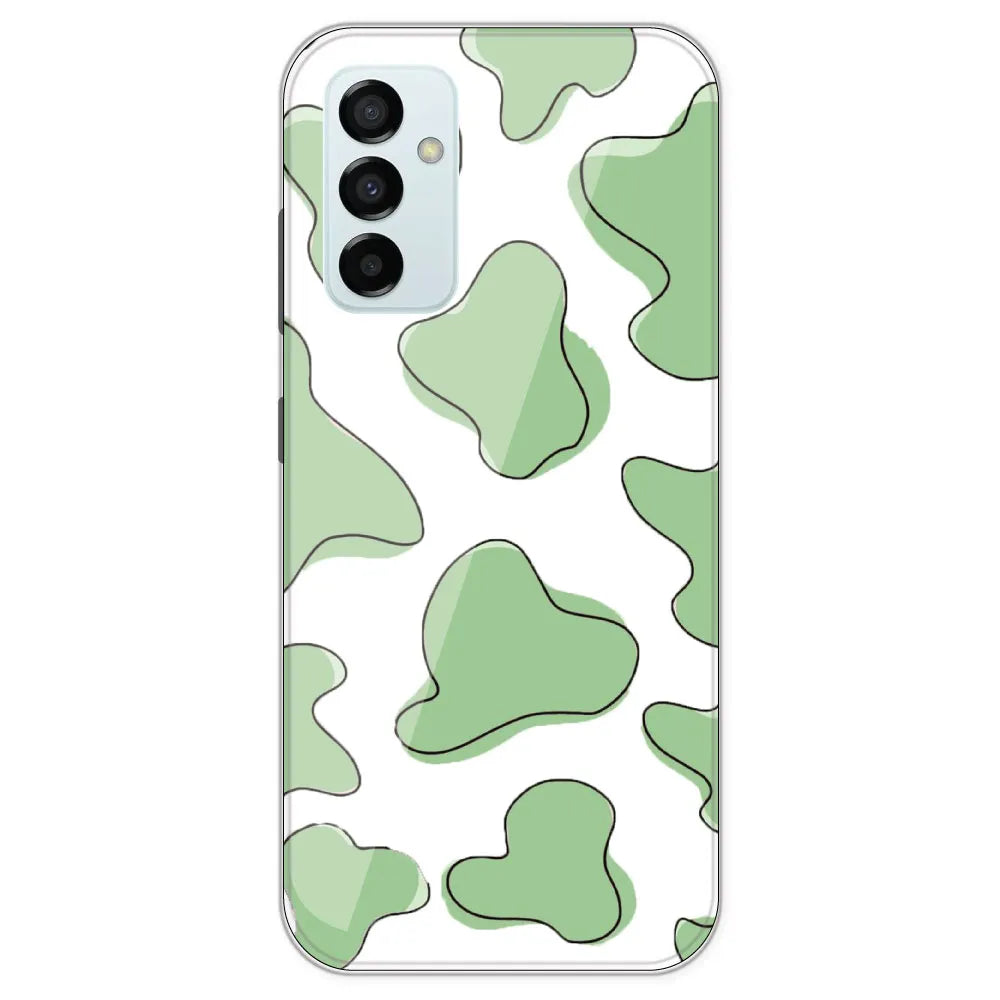 Green Cow Print - Clear Printed Silicone Case For Samsung Galaxy M23