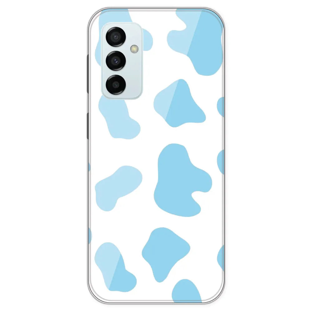 Blue Cow Print - Clear Printed Silicone Case For Samsung Galaxy M23