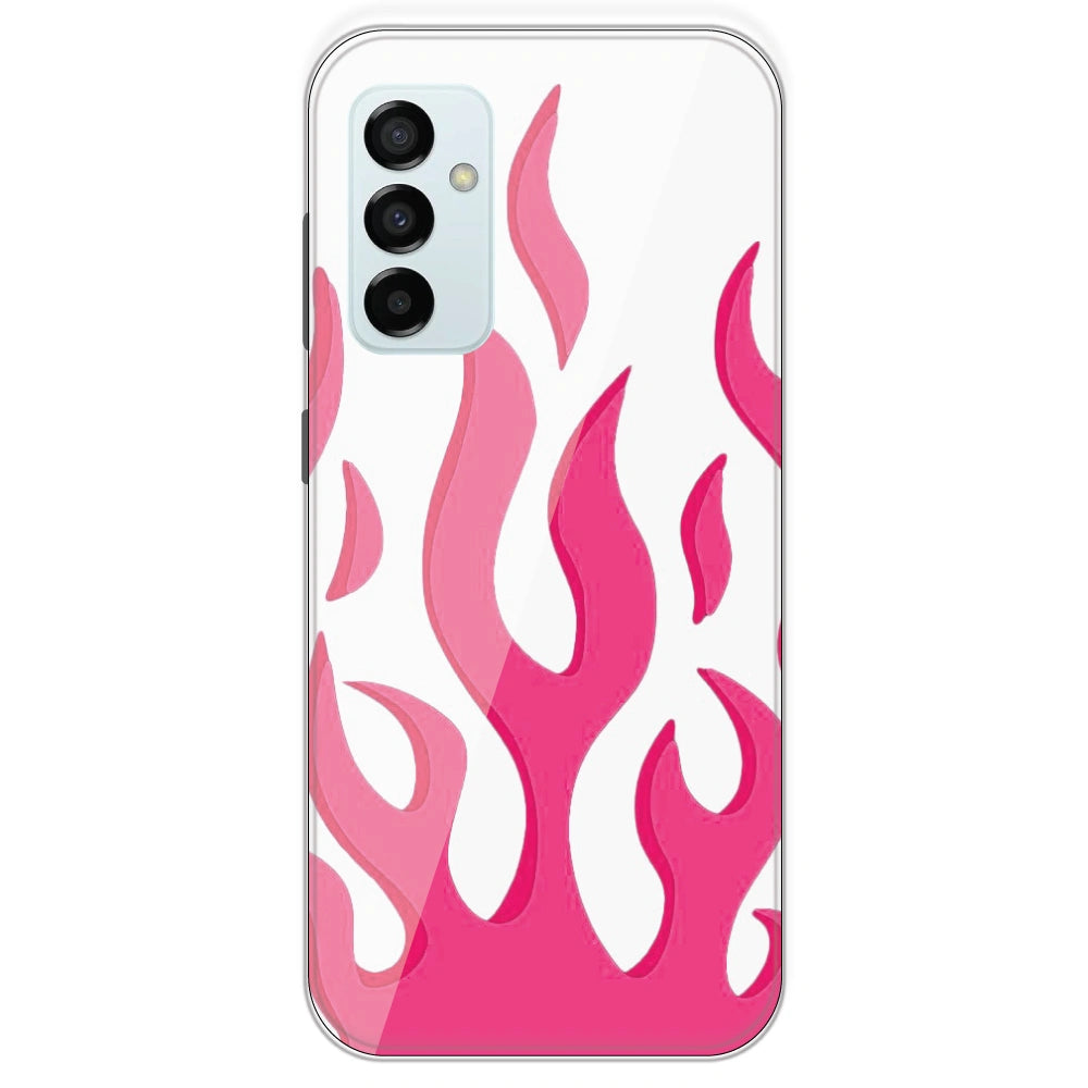 Pink Flames - Clear Printed Silicone Case For Samsung Galaxy M23