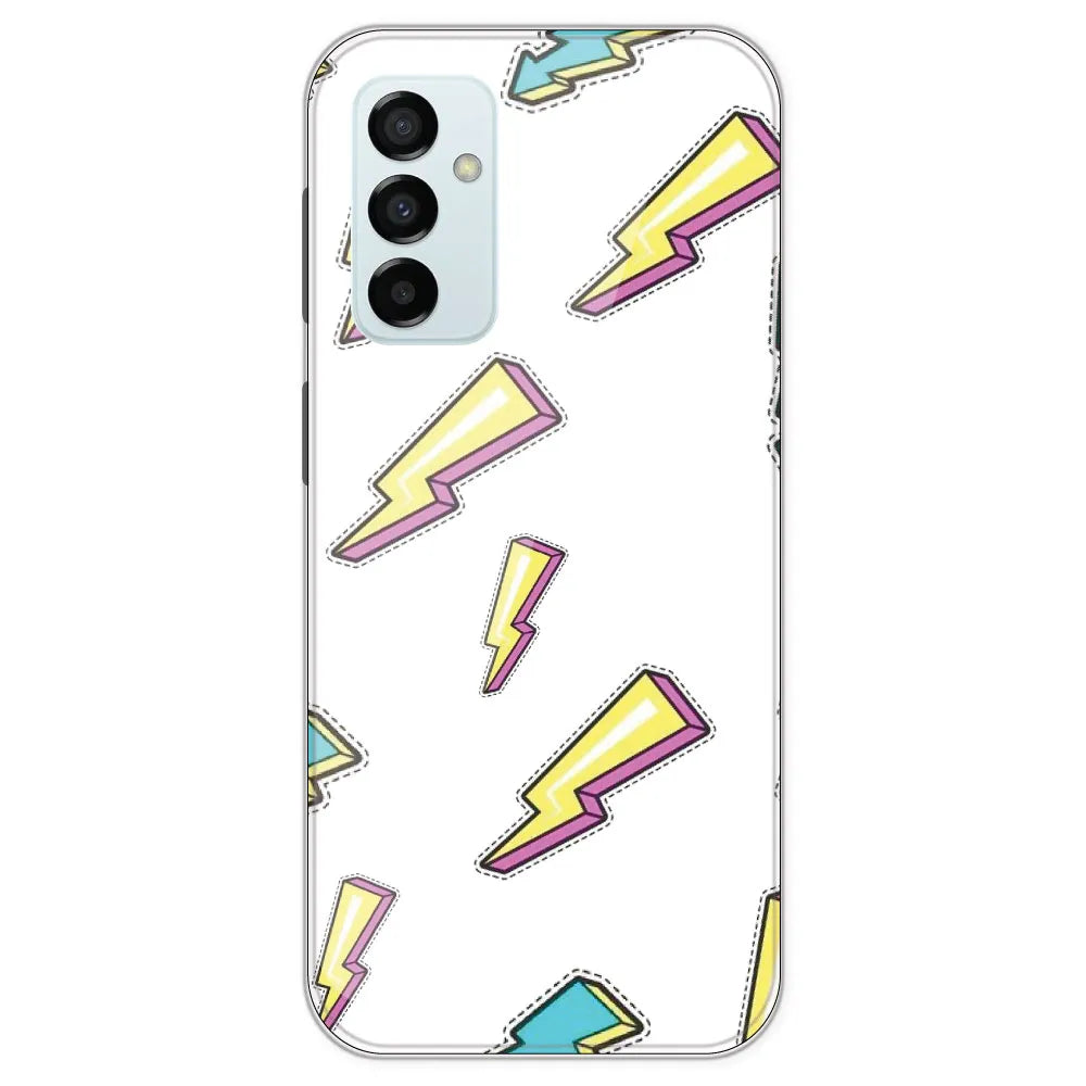 Lighting Bolts - Clear Printed Silicone Case For Samsung Galaxy M23