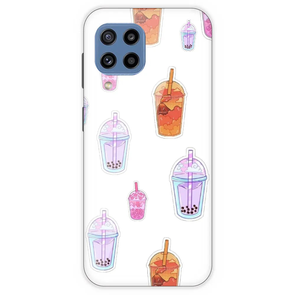 Bubble Tea - Clear Printed Silicone Case For Samsung Galaxy M32