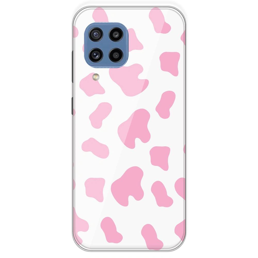 Pink Cow Print - Clear Printed Silicone Case For Samsung Galaxy M32