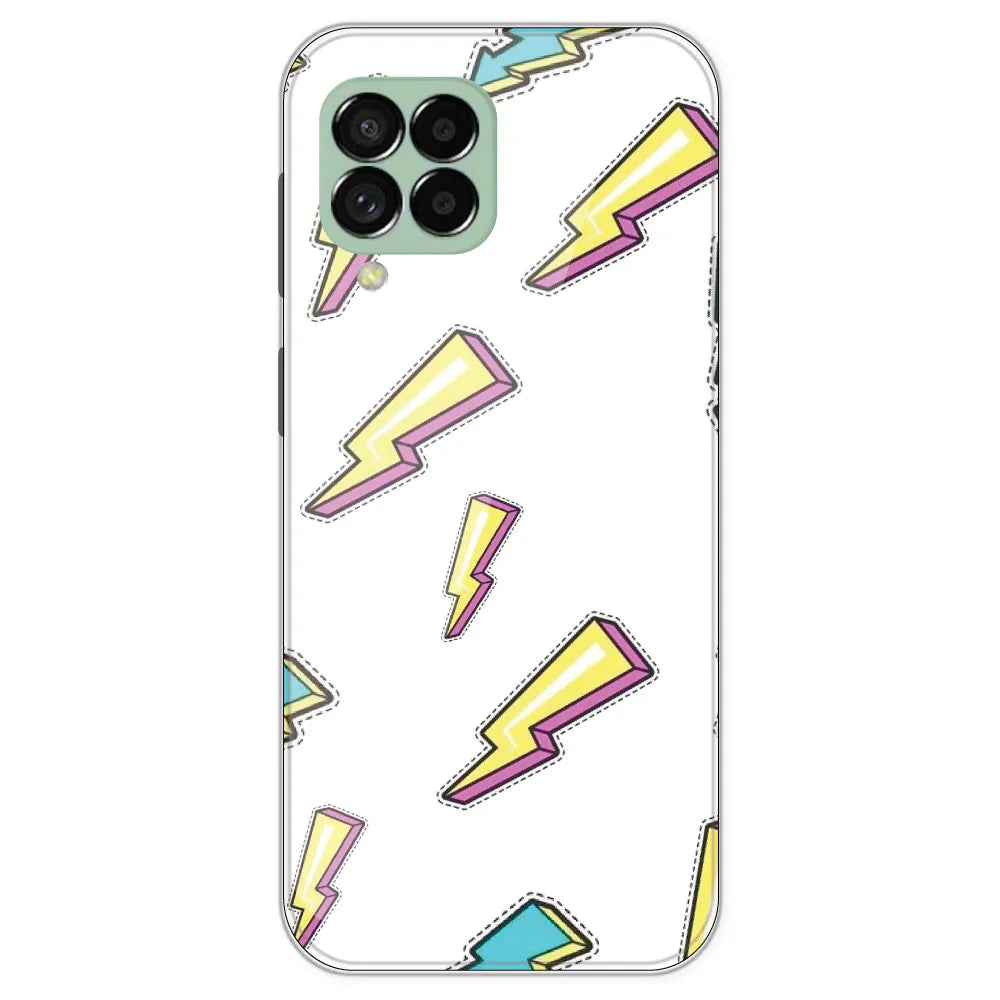 Lighting Bolts - Clear Printed Silicone Case For Samsung Galaxy M33
