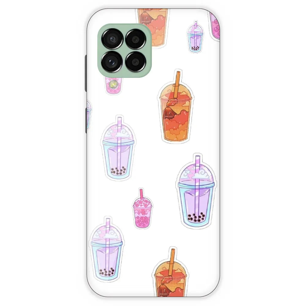 Bubble Tea - Clear Printed Silicone Case For Samsung Galaxy M33