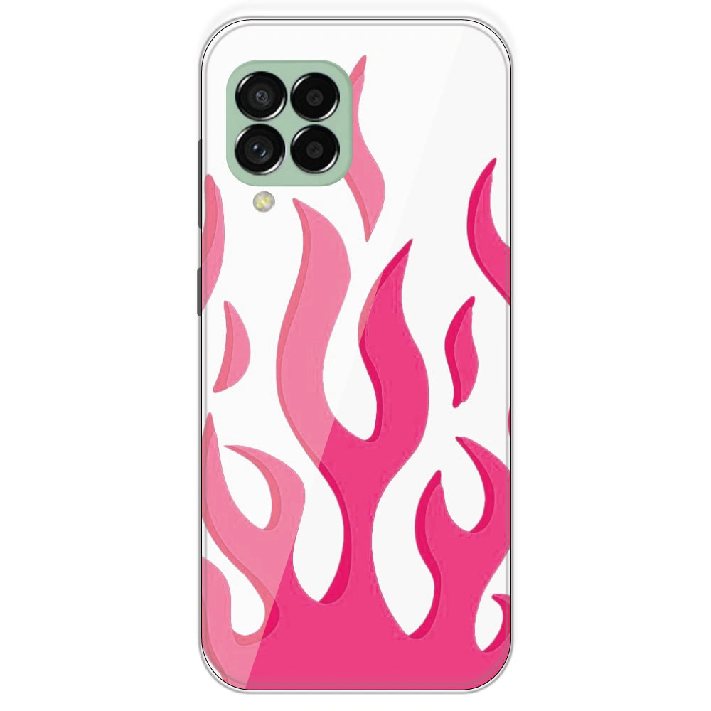 Pink Flames - Clear Printed Silicone Case For Samsung Galaxy M33
