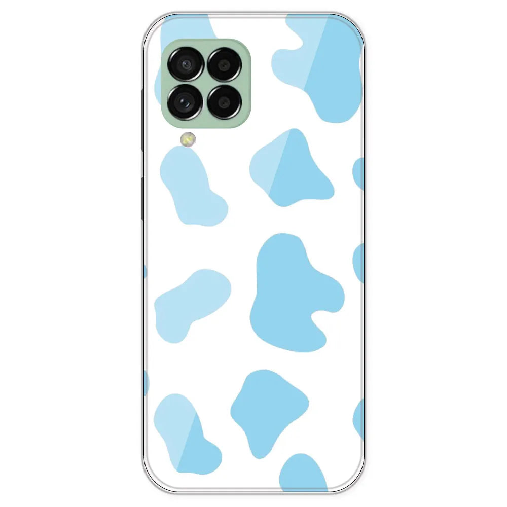 Blue Cow Print - Clear Printed Silicone Case For Samsung Galaxy M33
