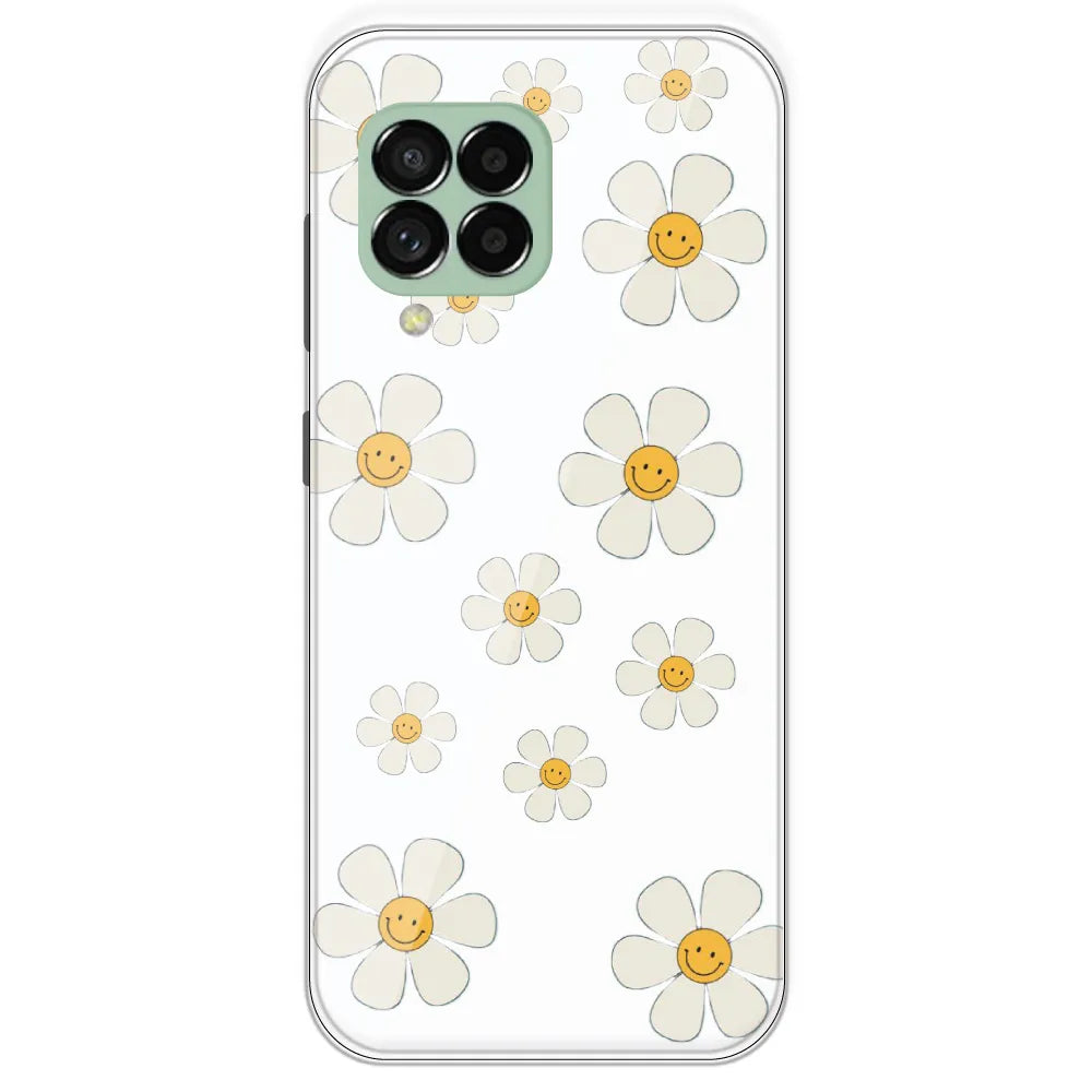 Smile Flowers - Clear Printed Silicone Case For Samsung Galaxy M33