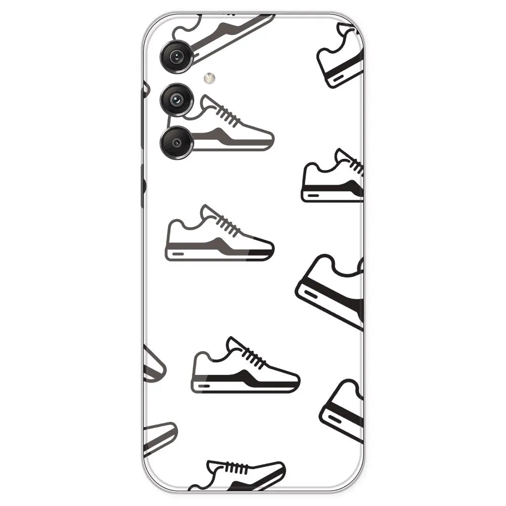 Black Sneakers - Clear Printed Silicone Case For Samsung Galaxy M34