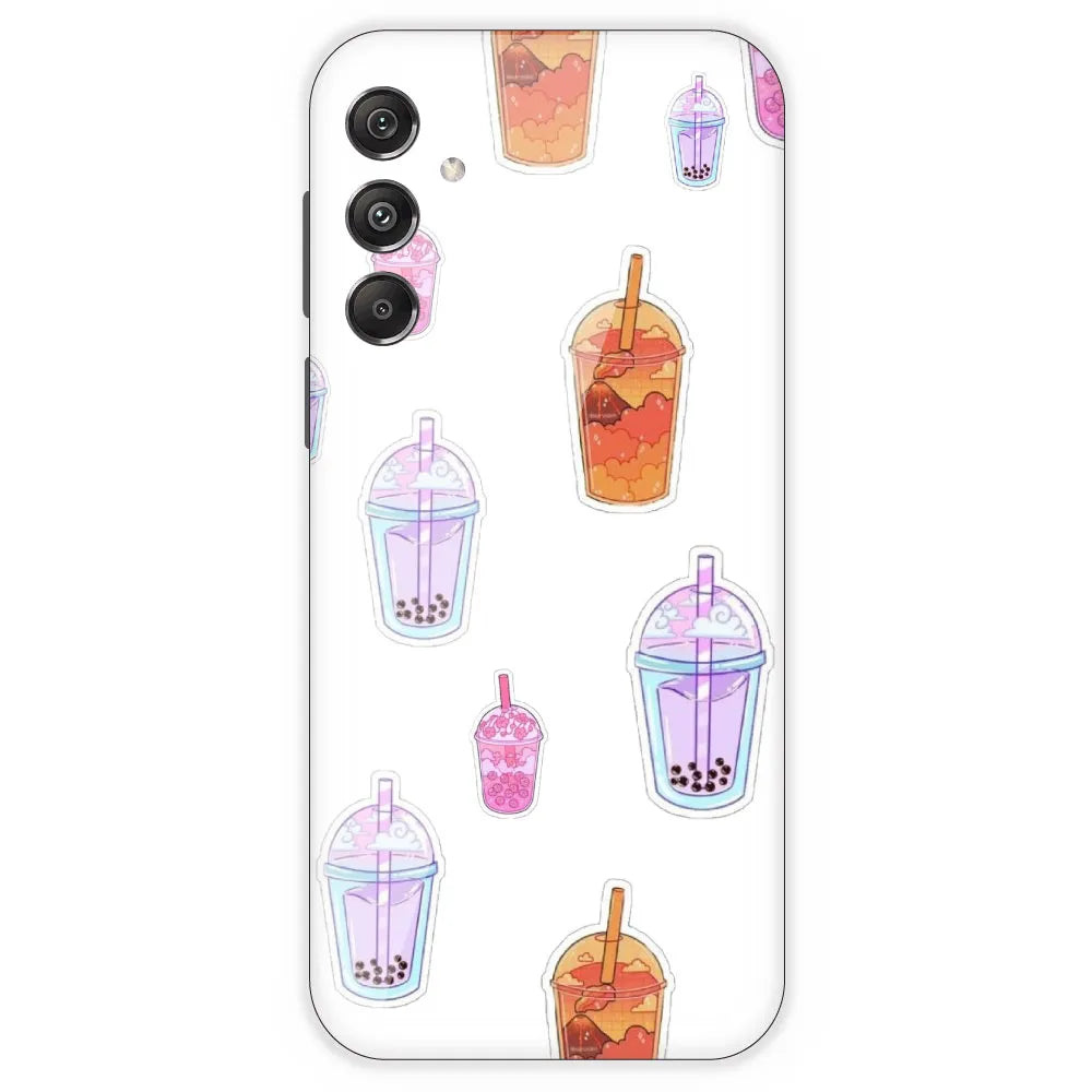 Bubble Tea - Clear Printed Silicone Case For Samsung Galaxy M34