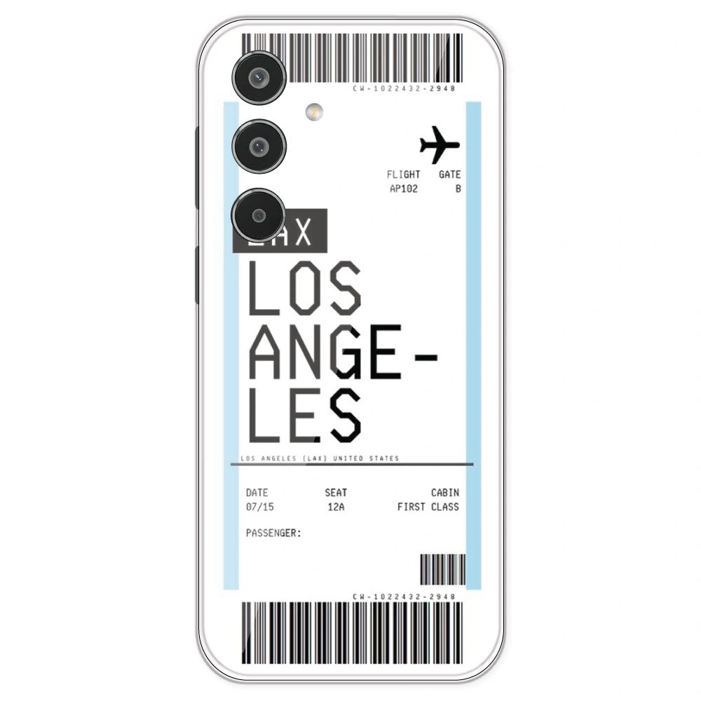 Los Angeles Ticket - Clear Printed Silicone Case For Samsung Galaxy M35
