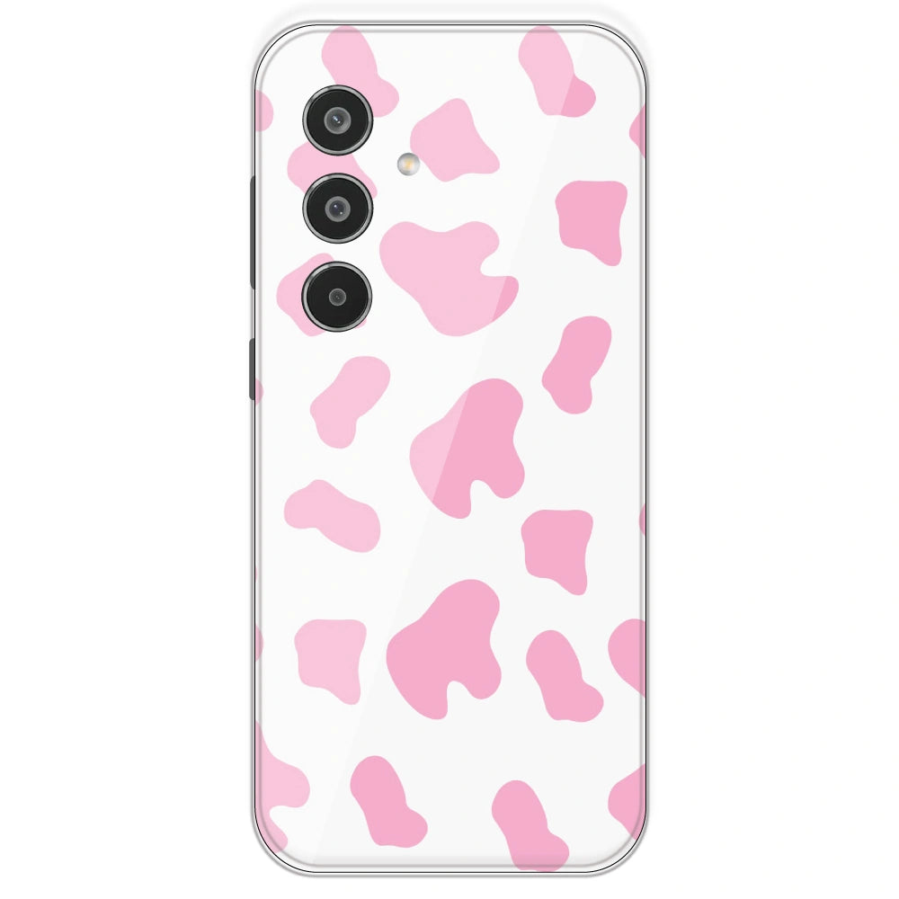 Pink Cow Print - Clear Printed Silicone Case For Samsung Galaxy M35