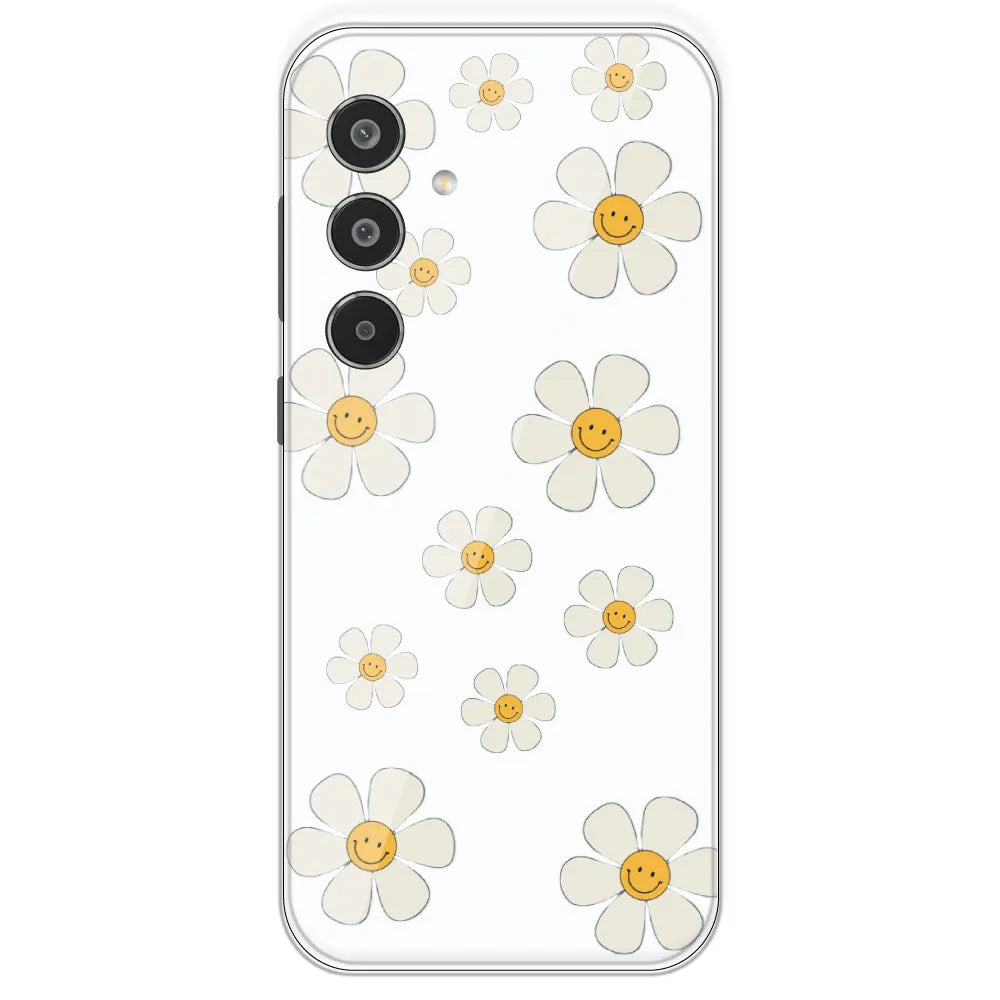 Smile Flowers - Clear Printed Silicone Case For Samsung Galaxy M35
