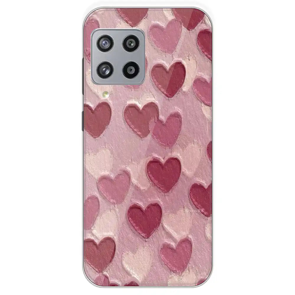 Pastel Hearts Love - Printed Silicone Case For Samsung Galaxy M42