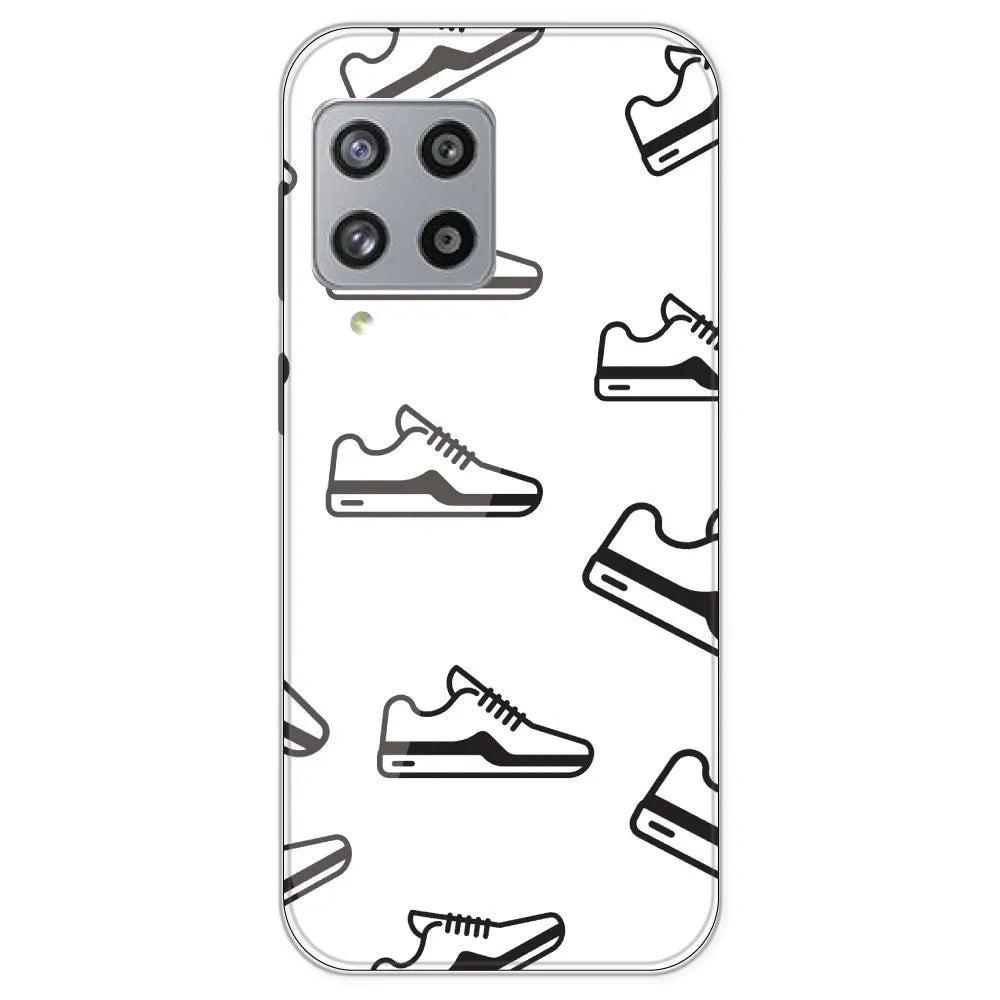 Black Sneakers - Clear Printed Silicone Case For Samsung Galaxy M42