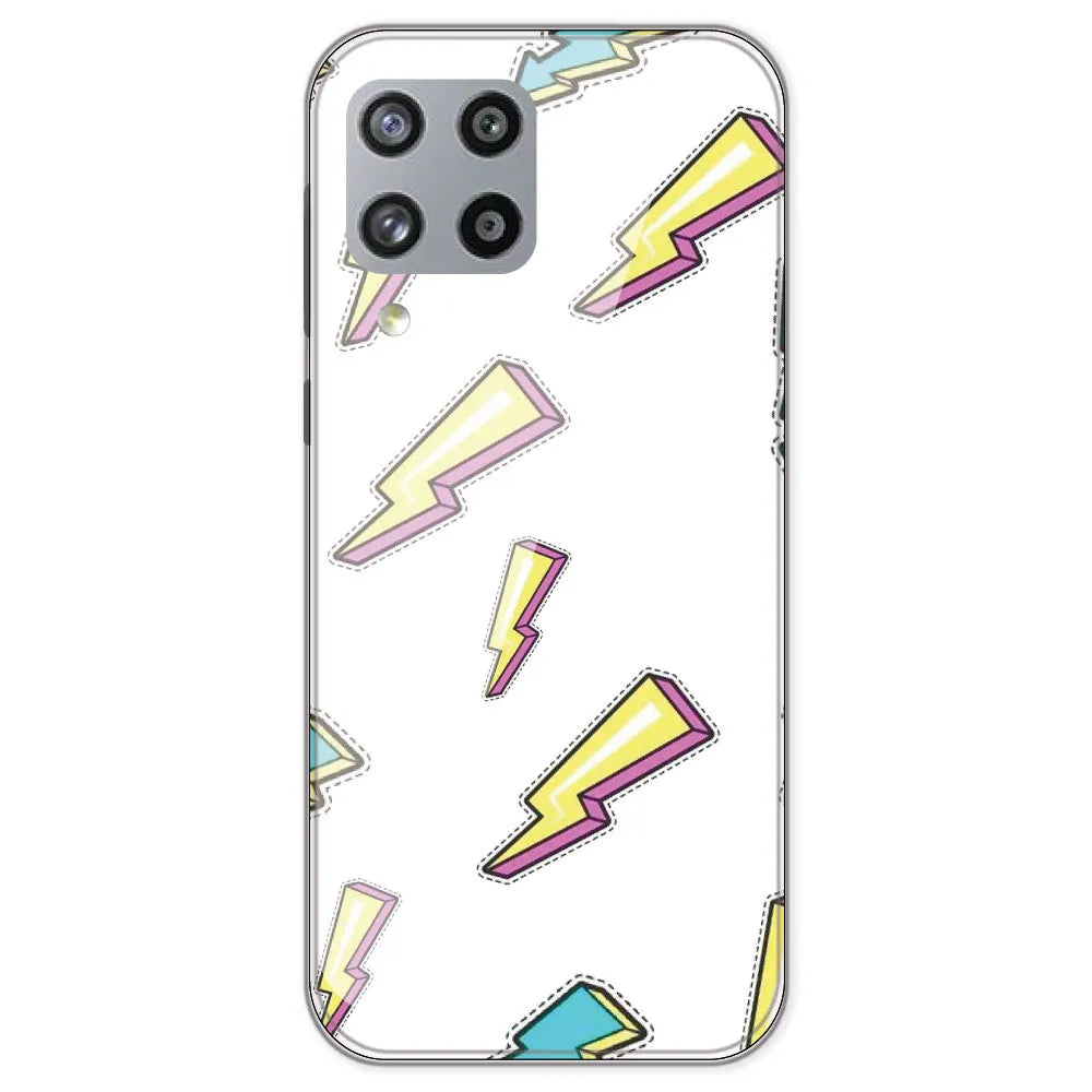 Lighting Bolts - Clear Printed Silicone Case For Samsung Galaxy M42