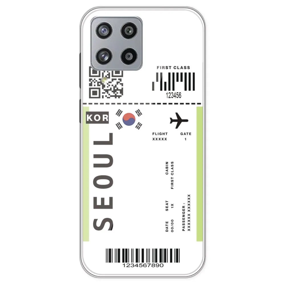 Seoul Ticket - Clear Printed Silicone Case For Samsung Galaxy M42