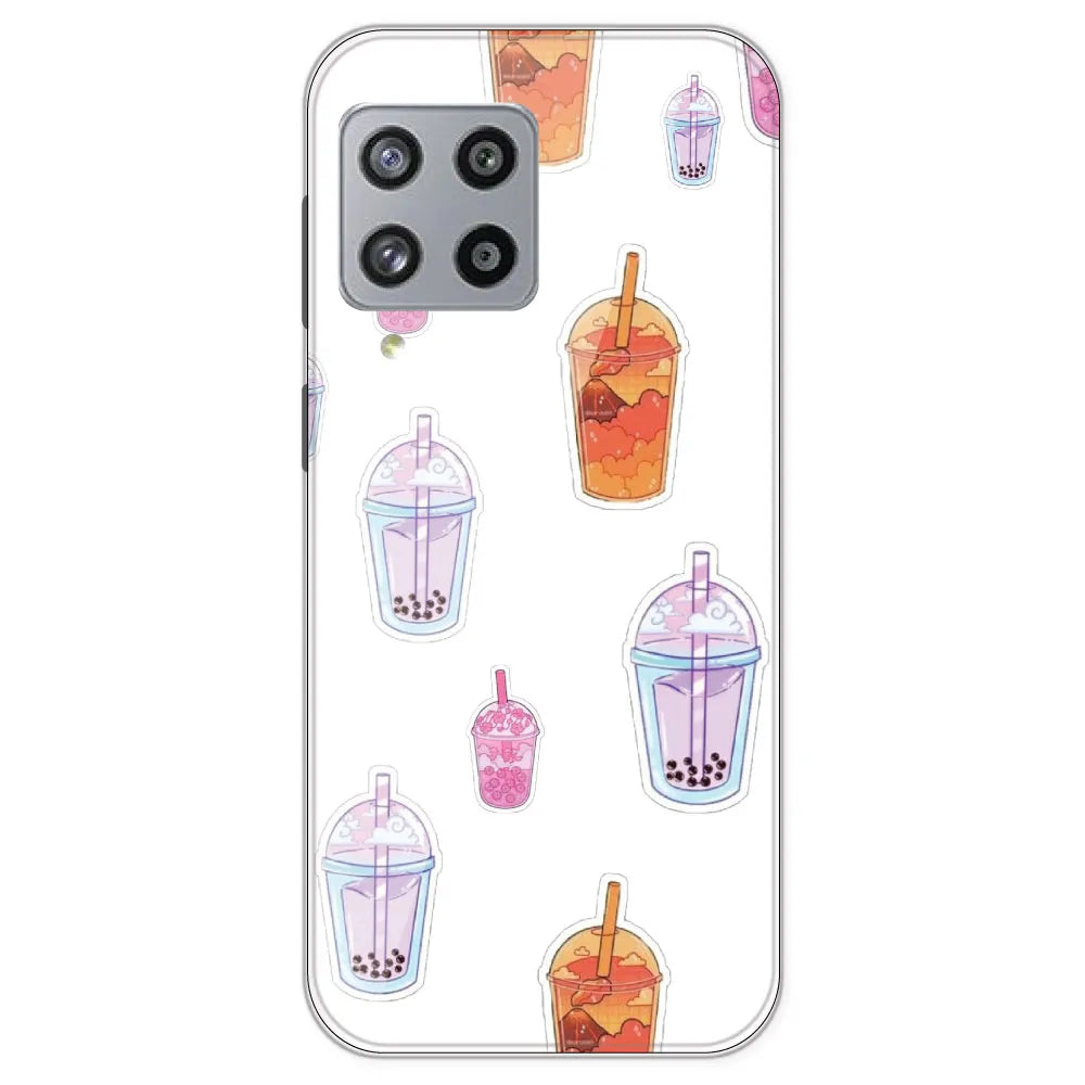 Bubble Tea - Clear Printed Silicone Case For Samsung Galaxy M42