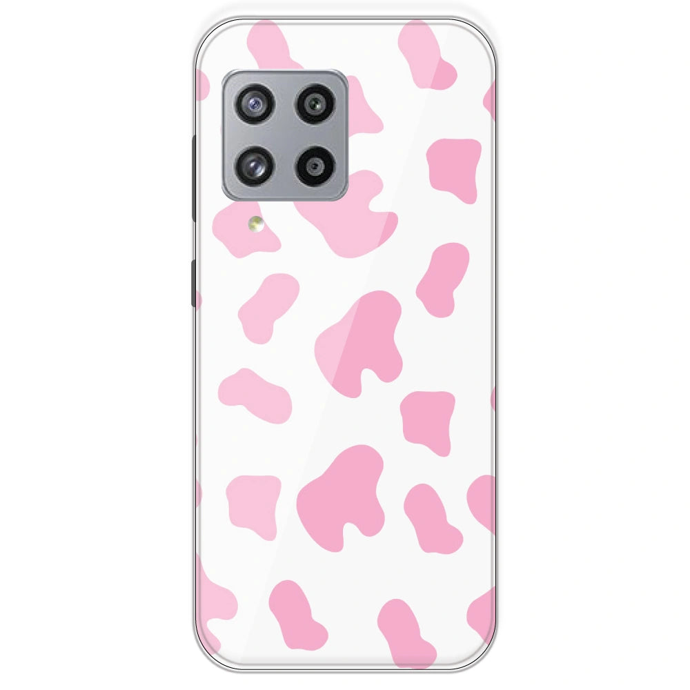 Pink Cow Print - Clear Printed Silicone Case For Samsung Galaxy M42
