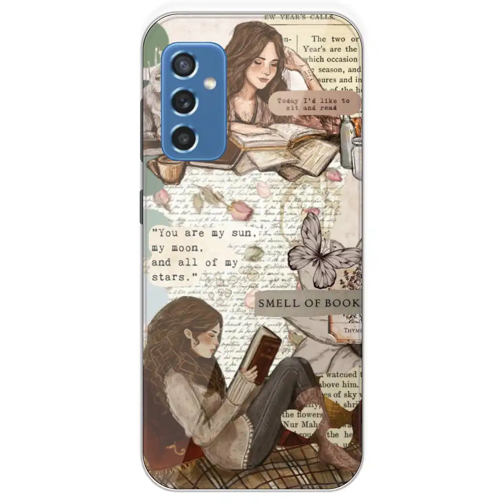 Book Collage - Printed Silicone Case For Samsung Galaxy M52