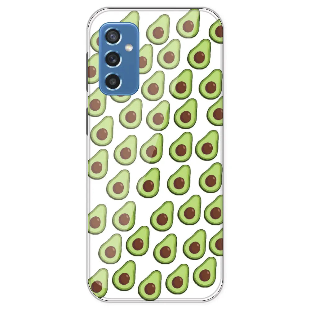 Avocado - Clear Printed Silicone Case For Samsung Galaxy M52