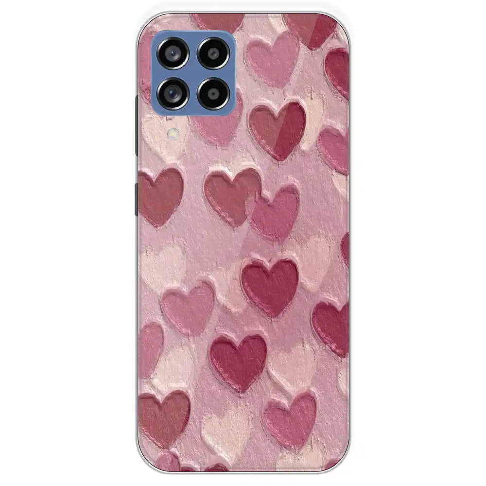 Pastel Hearts Love - Printed Silicone Case For Samsung Galaxy M53