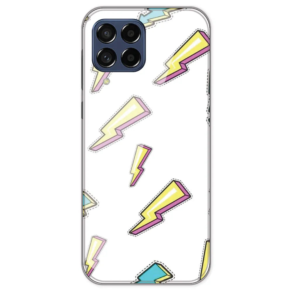 Lighting Bolts - Clear Printed Silicone Case For Samsung Galaxy M53