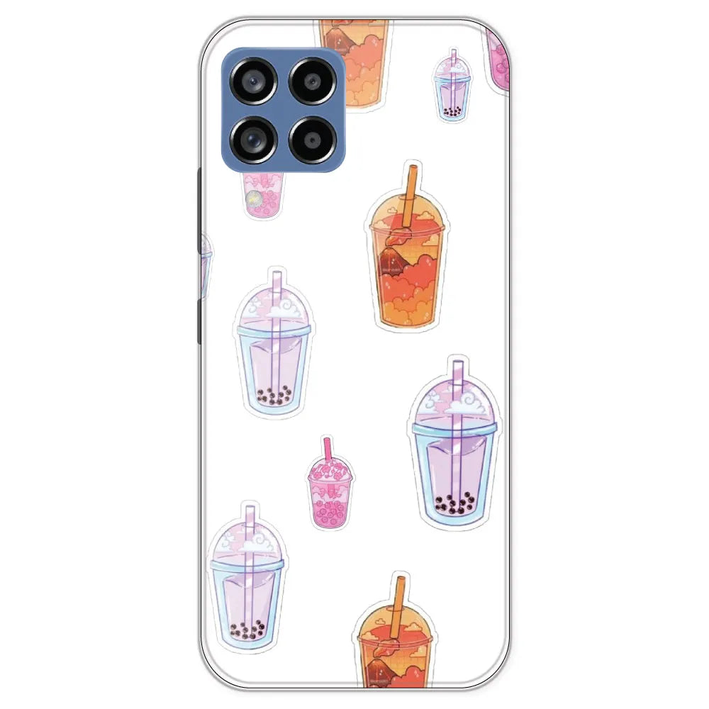 Bubble Tea - Clear Printed Silicone Case For Samsung Galaxy M53