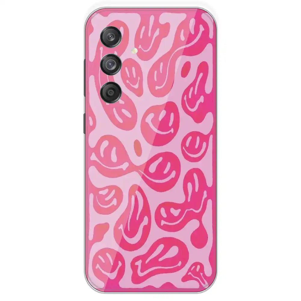 Pink Smilies - Printed Silicone Case For Samsung Galaxy M55