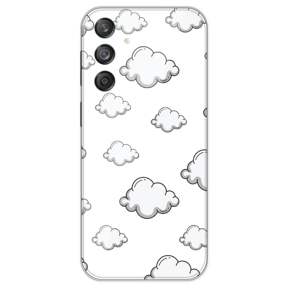 Clouds - Clear Printed Silicone Case For Samsung Galaxy M55