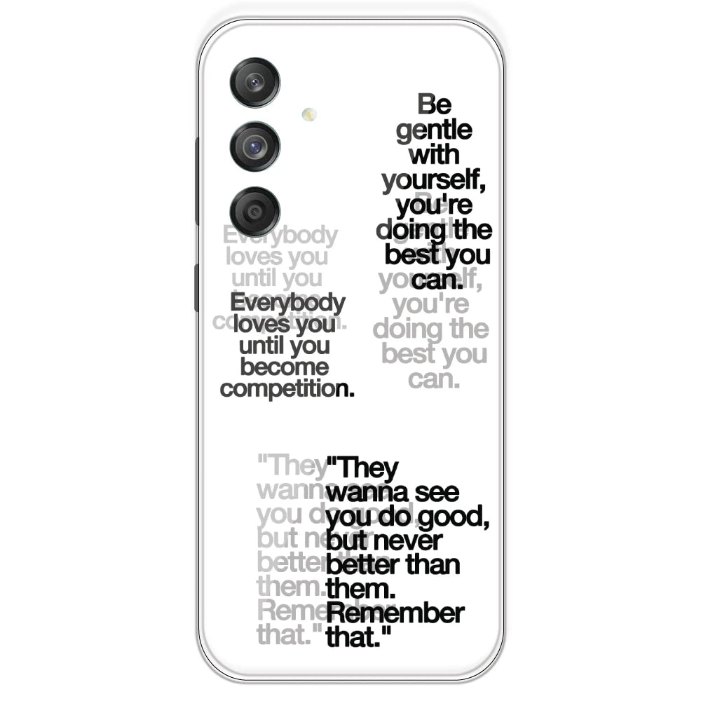 Motivational Quotes - Clear Printed Silicone Case For Samsung Galaxy M55