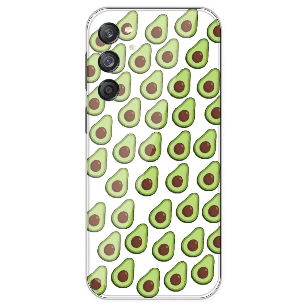 Avocado - Clear Printed Silicone Case For Samsung Galaxy M55