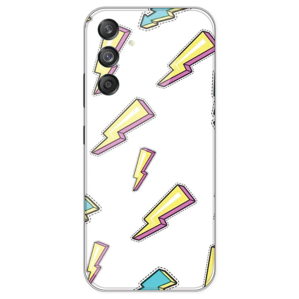 Lighting Bolts - Clear Printed Silicone Case For Samsung Galaxy M55