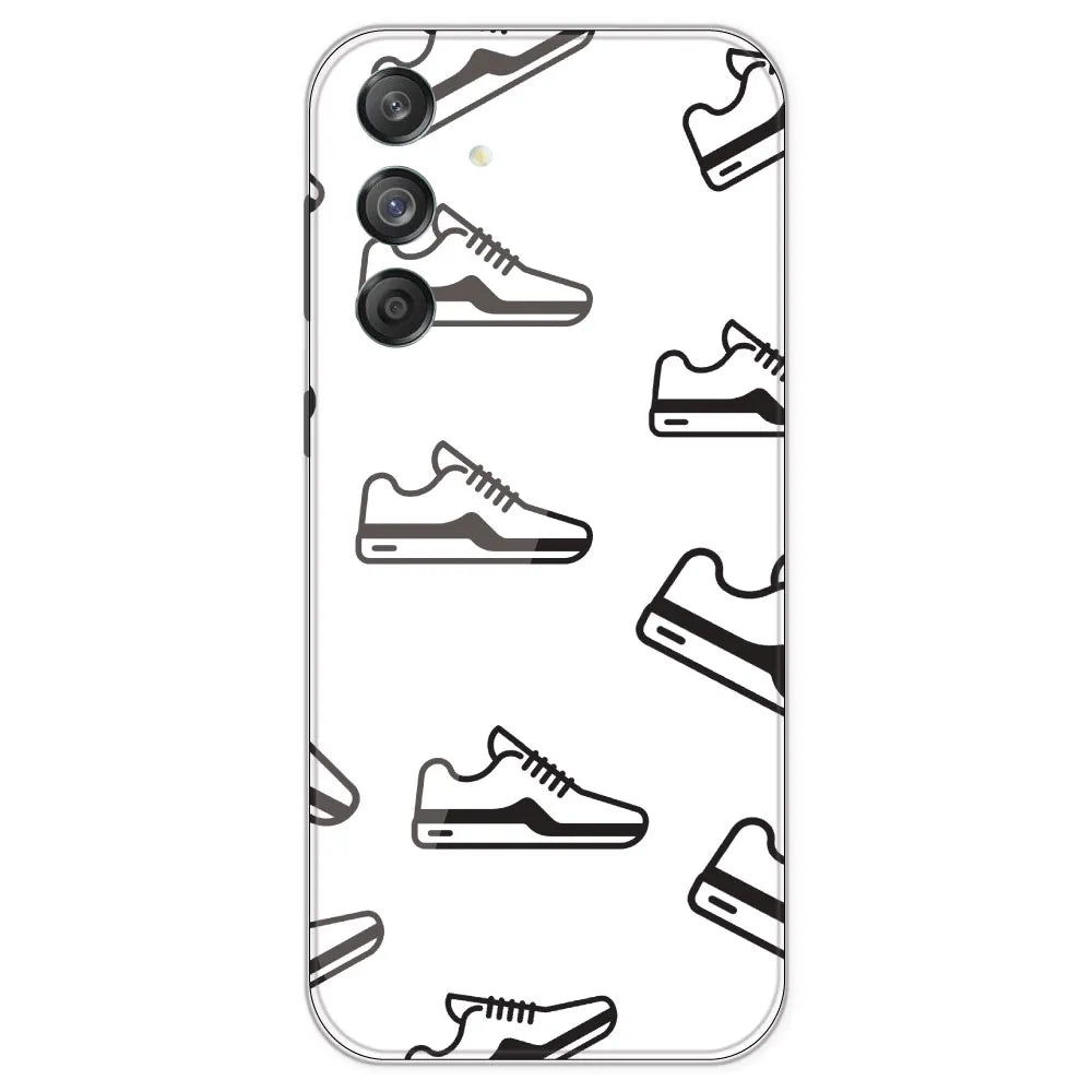 Black Sneakers - Clear Printed Silicone Case For Samsung Galaxy M55