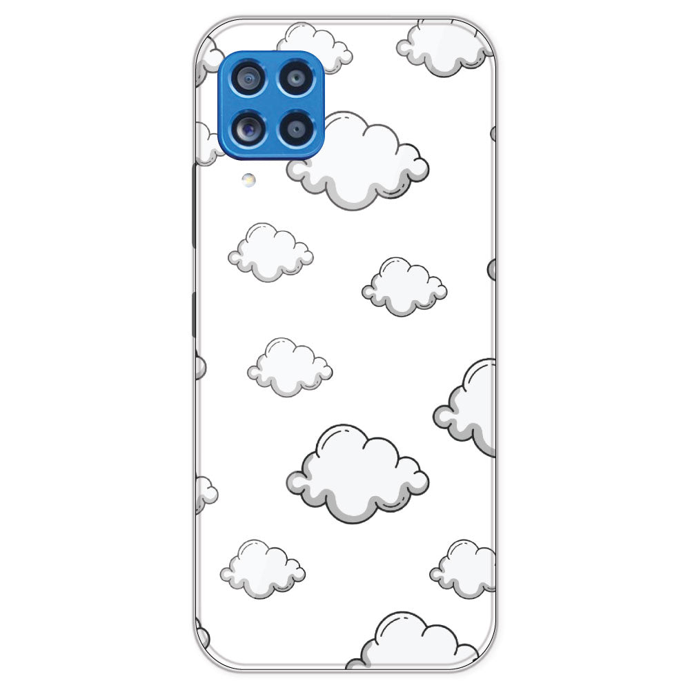 Clouds - Clear Printed Silicone Case For Samsung Galaxy M62