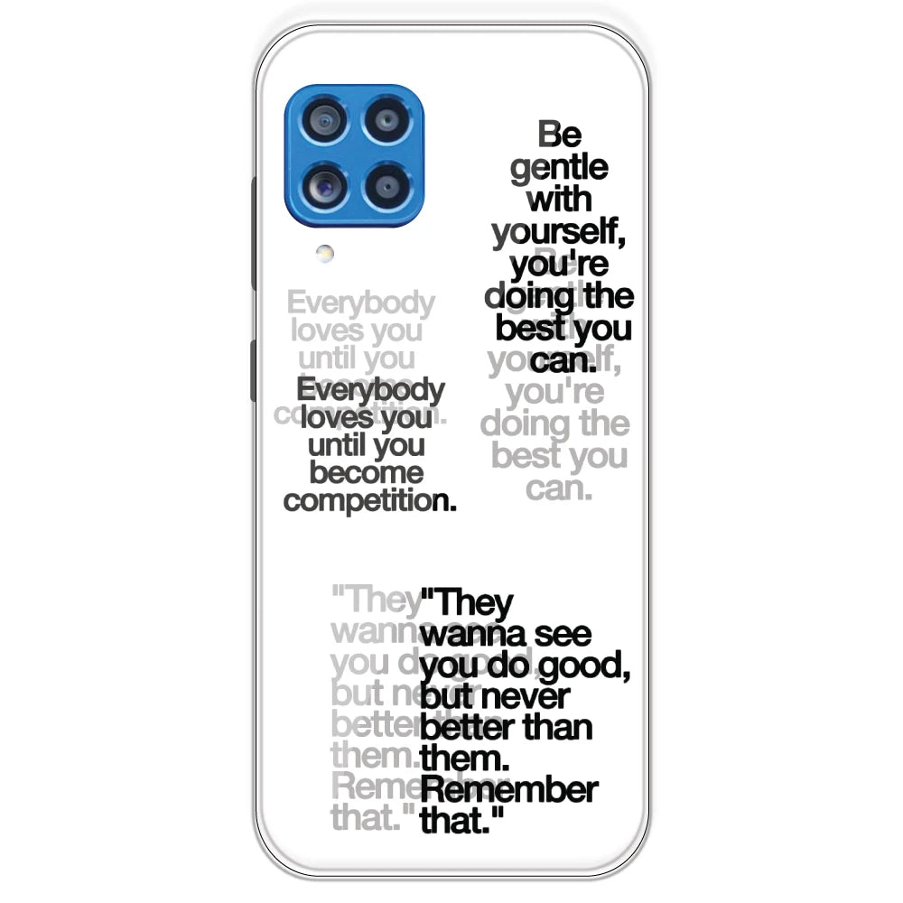Motivational Quotes - Clear Printed Silicone Case For Samsung Galaxy M62
