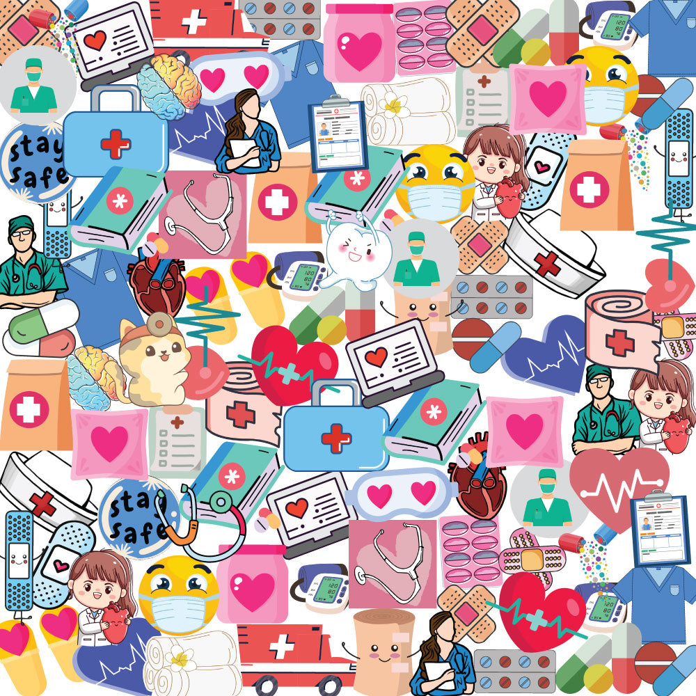 Medical Sticker Bundle – 46 Waterproof Aesthetic Stickers